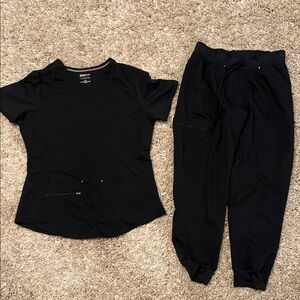 Scrubstar Ultimate Black V-Neck Scrub Top and Bottom